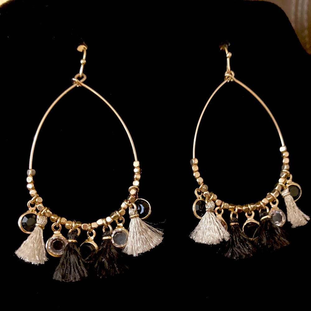 New York & Co Tassel Drop Earrings, Gold tone